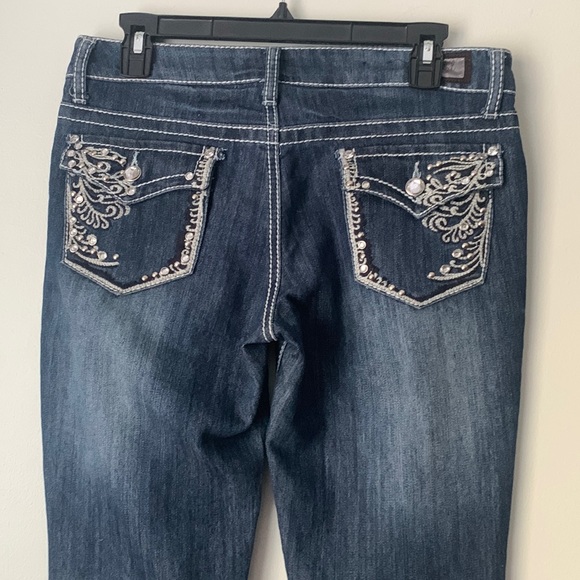 Earl Jeans Jeans Earl Jeans Bling Bling Flip Dark Denim Jeans White Thick Stitching Straight